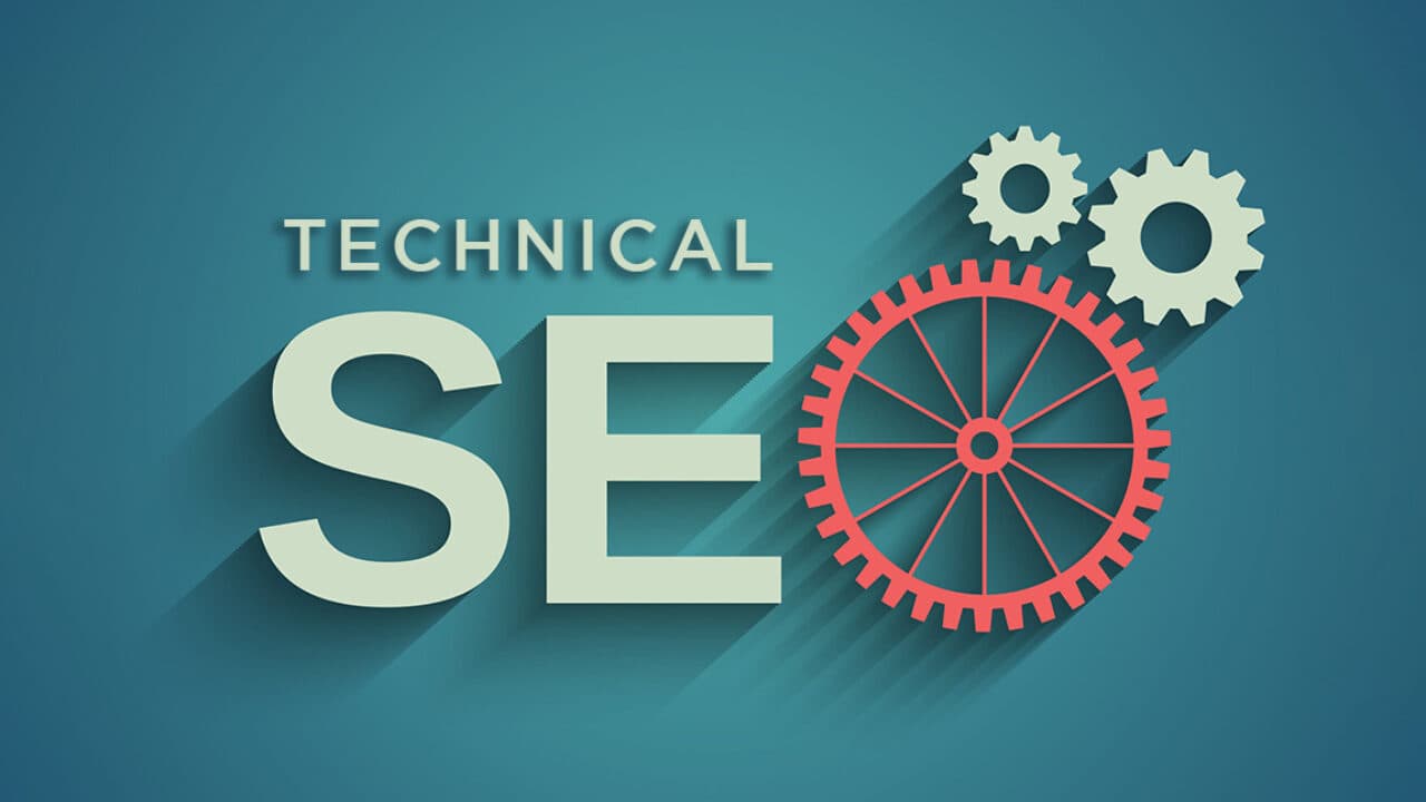 Technical SEO illustration with connected gears