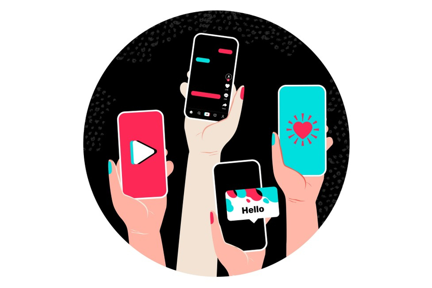 Illustration of TikTok advertising aimed at reaching young and engaged audiences.